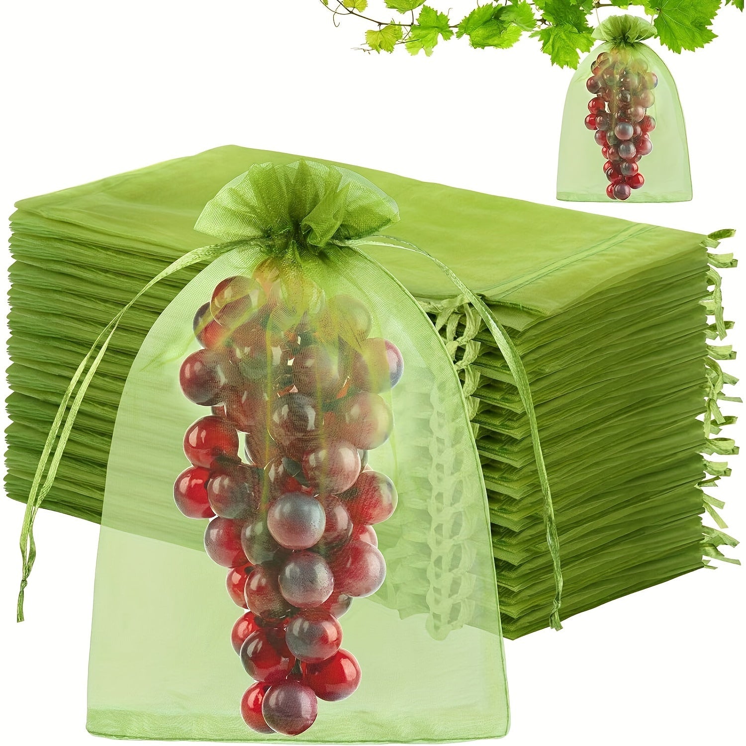 100 Reusable Mesh Fruit and Vegetable Protection Bags 20x30cm Garden Pest Barrier