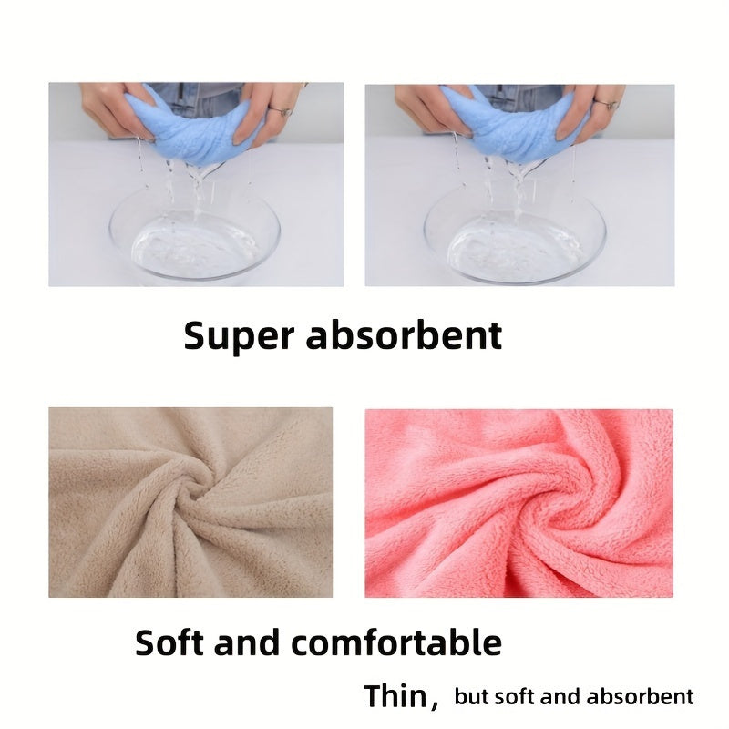 5/10 Piece Set of Soft Absorbent Coral Fleece Wash Cloths for Face and Bathroom