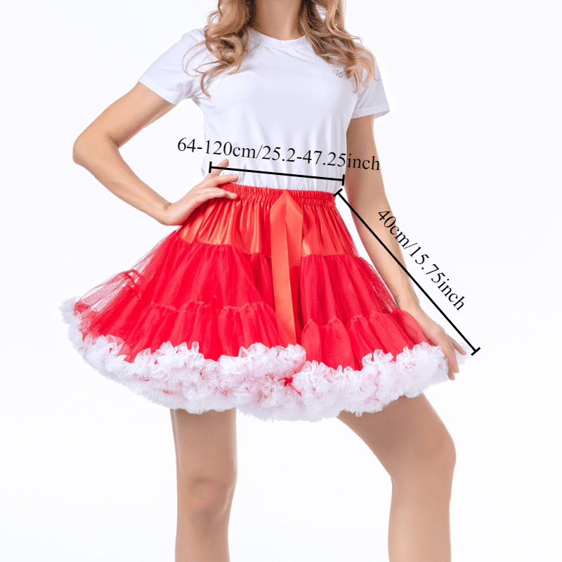 Festive Season Celebration Skirt Hexagonal Mesh Lightweight Fluffy Dance Costume