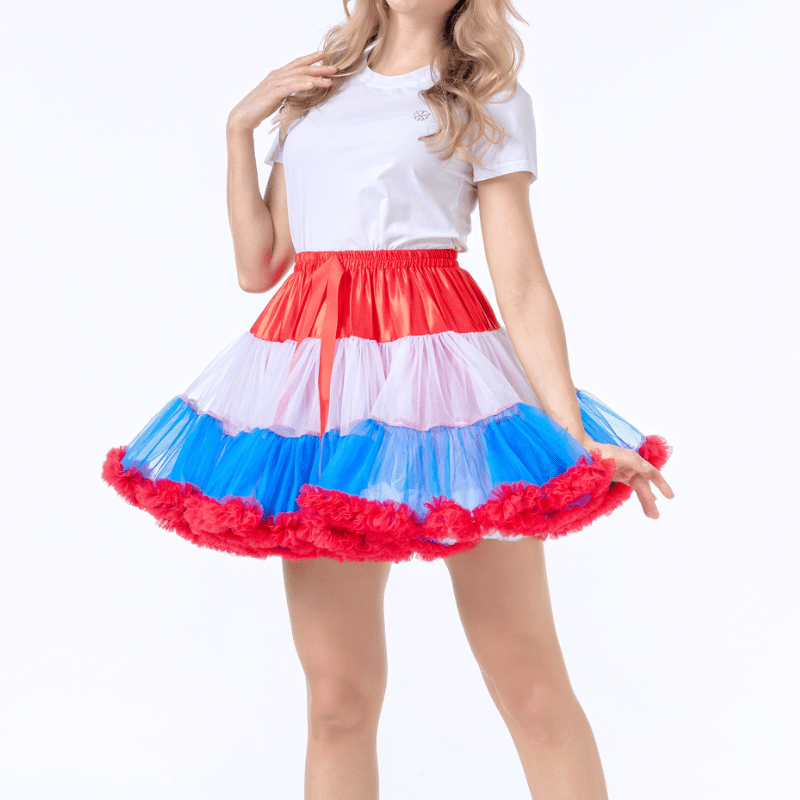 Festive Season Celebration Skirt Hexagonal Mesh Lightweight Fluffy Dance Costume