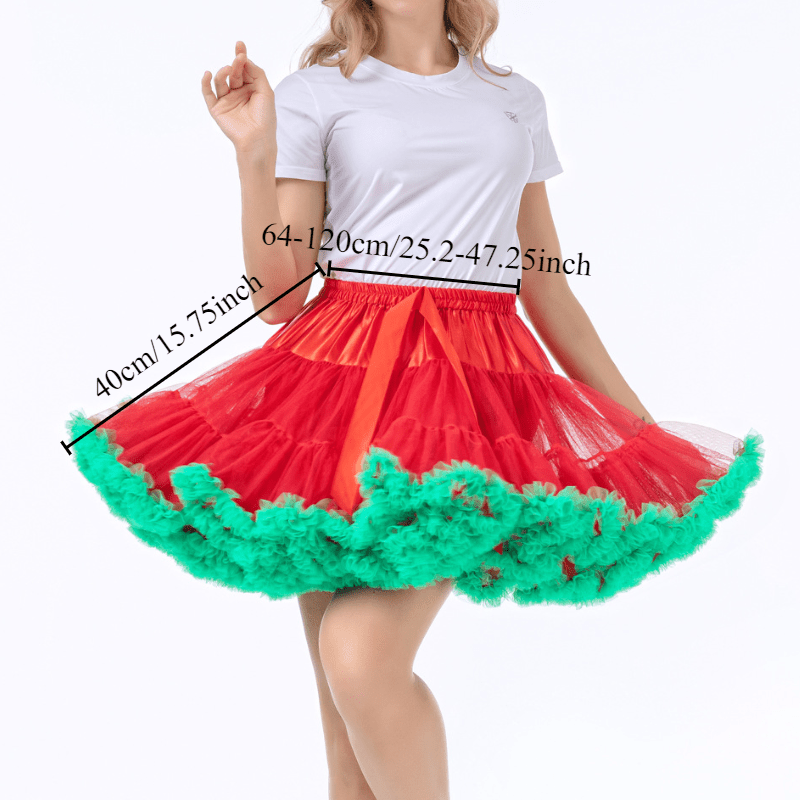 Festive Season Celebration Skirt Hexagonal Mesh Lightweight Fluffy Dance Costume