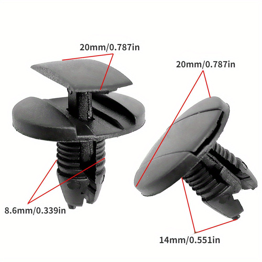 50Pcs Auto Bumper Fender Rivet Clips Polyamide Fasteners for Body Trim Fixings