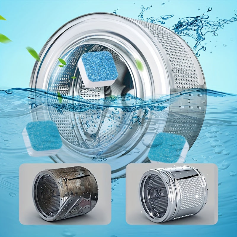 12-Pack Effervescent Washing Machine Cleaner Tablets for Deep Cleaning and Odor Removal