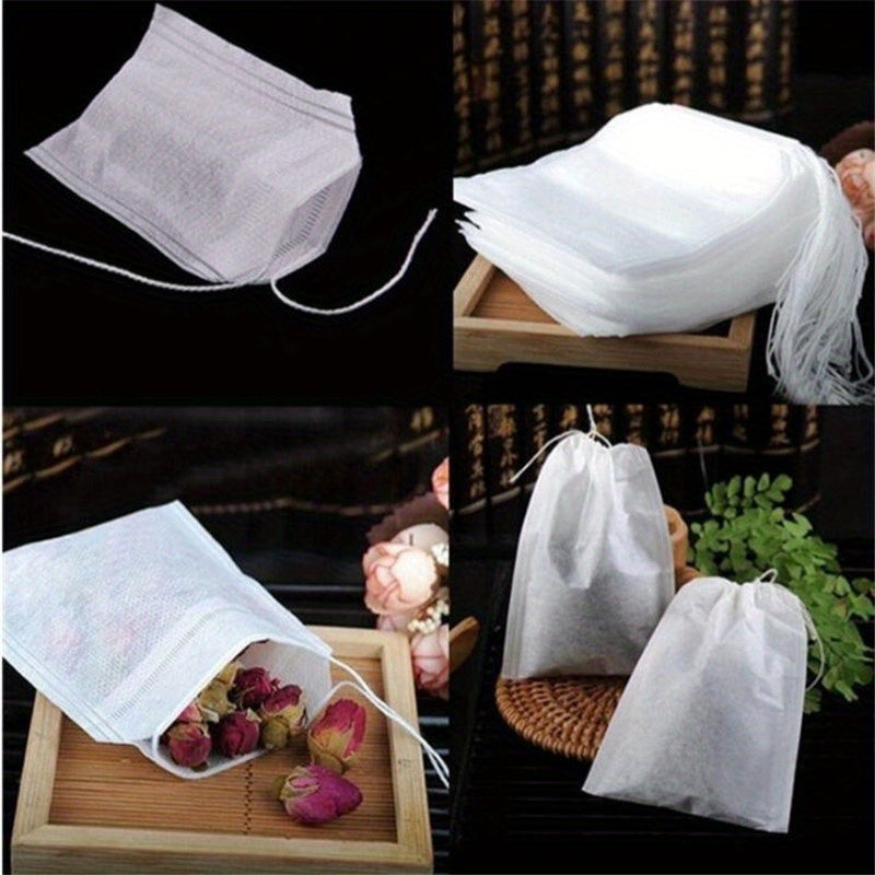 Premium White Drawstring Tea Bags 5.51x7.01cm for Loose Leaf Tea Herbs Spices
