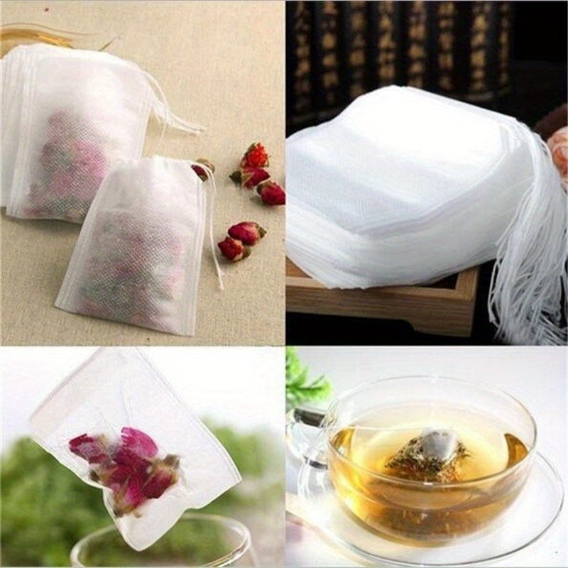 Premium White Drawstring Tea Bags 5.51x7.01cm for Loose Leaf Tea Herbs Spices