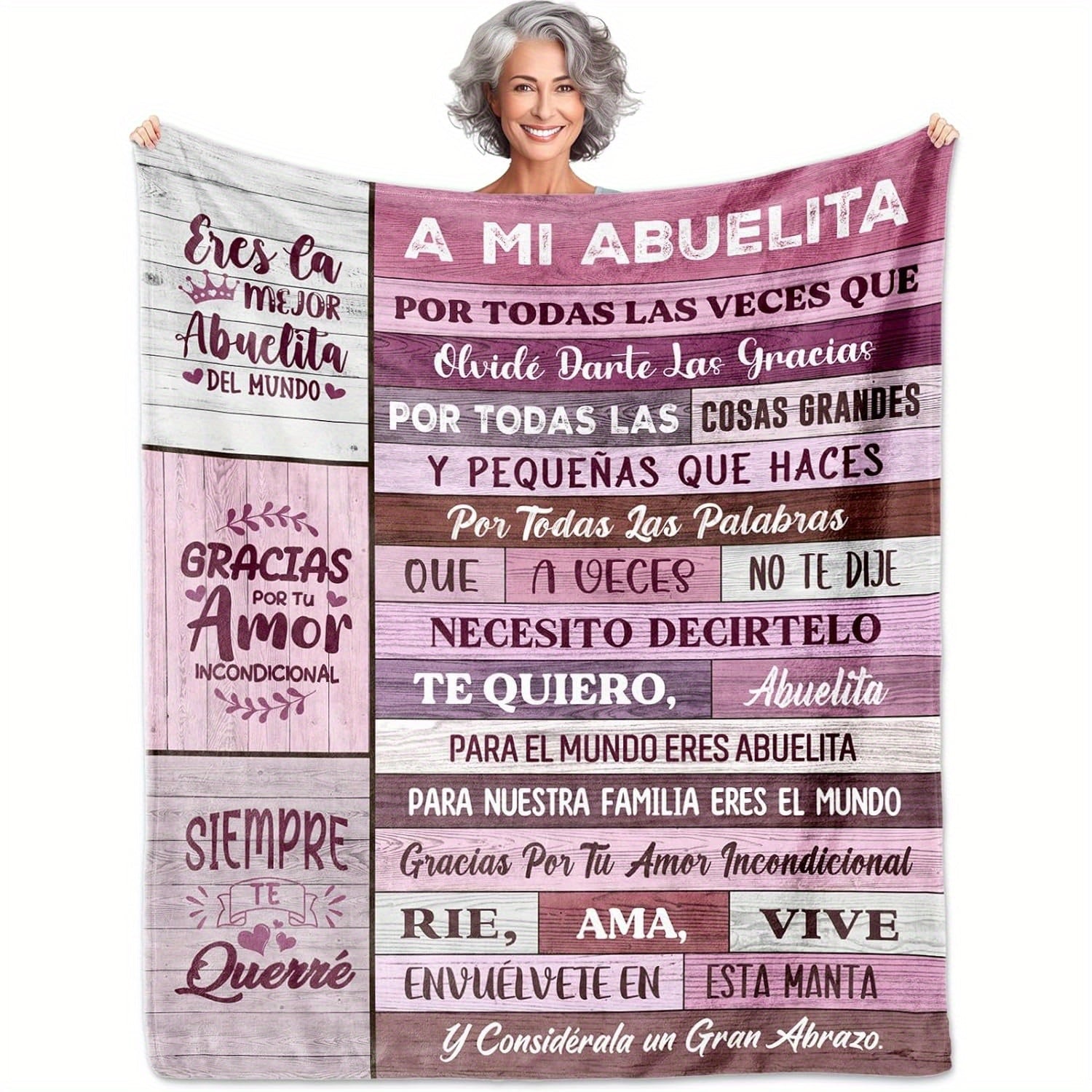 Personalized Spanish Grandma Blanket Fleece Throw for Anniversaries and Birthdays