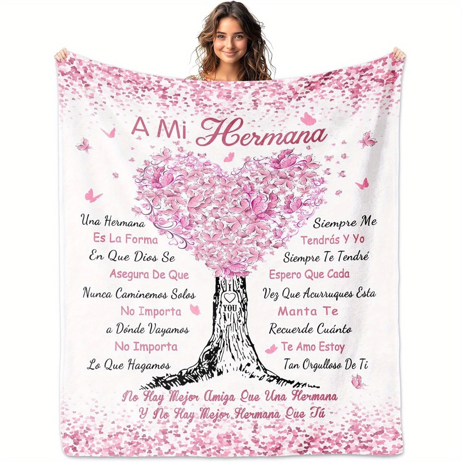 Heartfelt Spanish Love Letter Blanket for Women, Anniversary and Birthday Gift