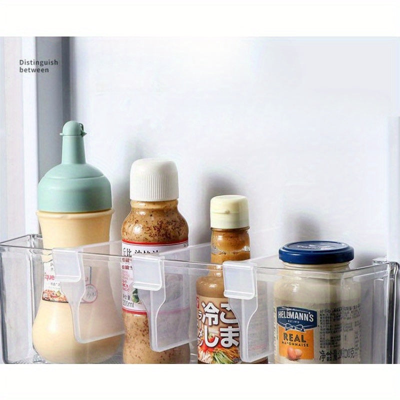 Multi-Functional Refrigerator Organizer Divider Storage Partition with Buckle Transparent Plastic Neat and Stable