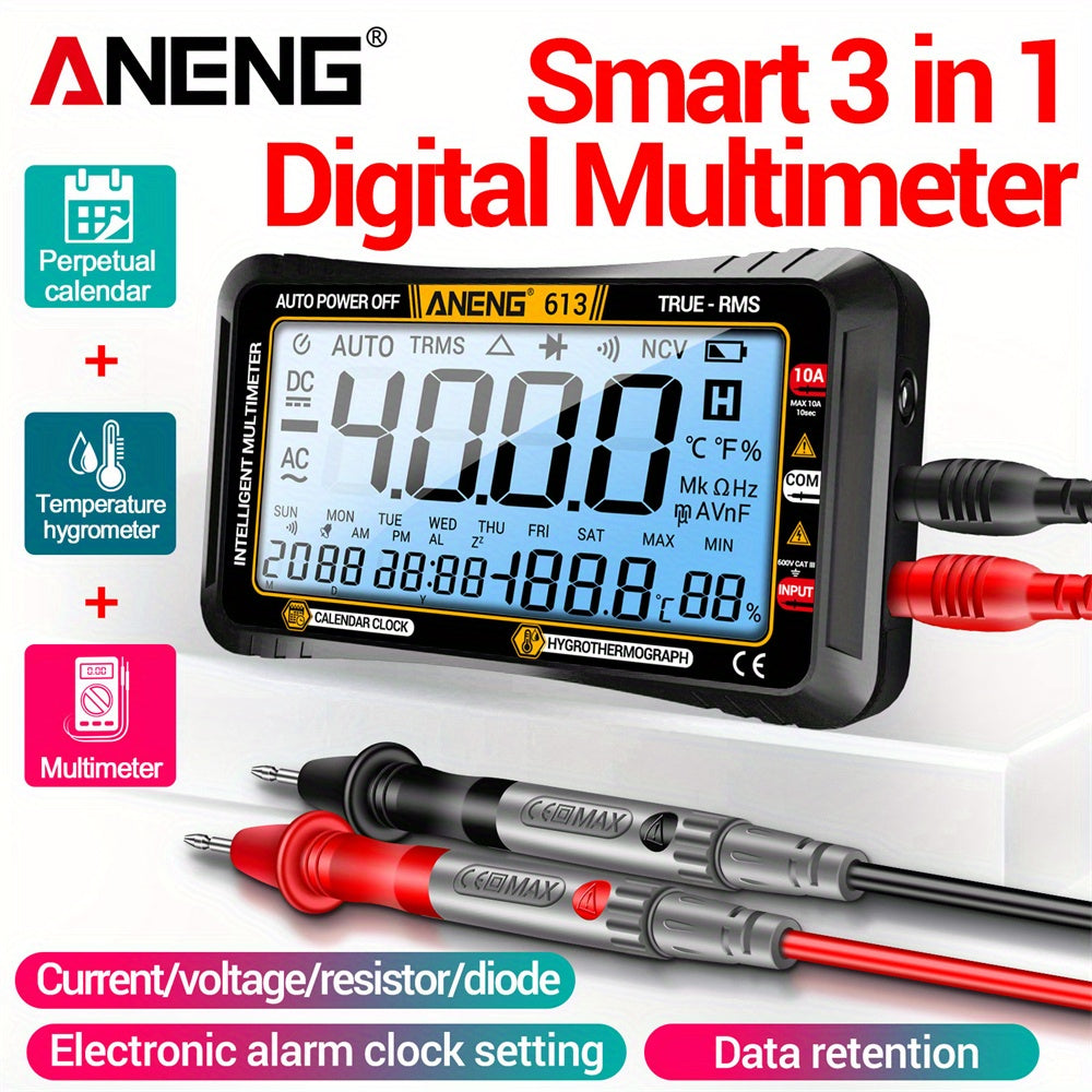 Digital Multimeter 4000 Counts AC/DC Voltage Current Resistance Tester 3 in 1