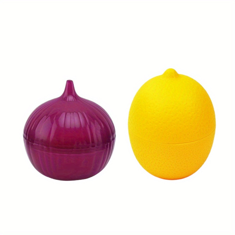 2pcs Fruit and Vegetable Food Saver Set Lemon Onion Storage Containers Freezer Safe