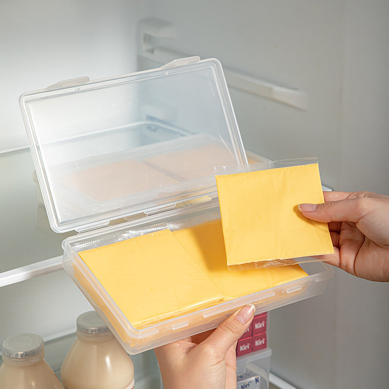 Contenedor de almacenamiento de plástico ABS para cocina con tapa abatible, caja de alimentos cuadrada, apta para congelador