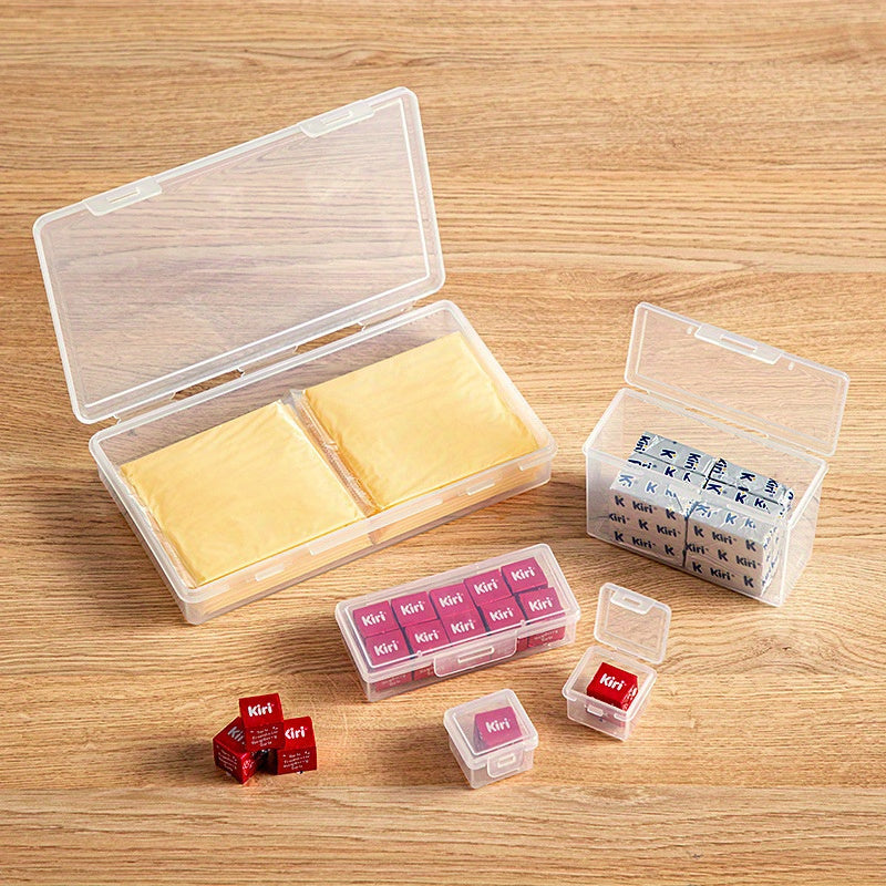 Contenedor de almacenamiento de plástico ABS para cocina con tapa abatible, caja de alimentos cuadrada, apta para congelador