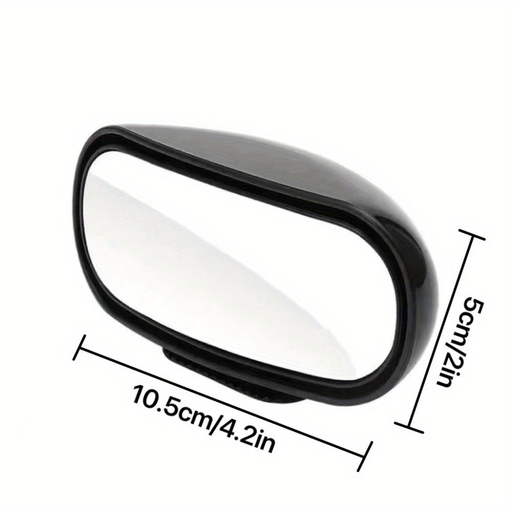 Wide-Angle Rearview Mirror for All Vehicles 360° Rotatable Blind Spot Oval Flat Lens