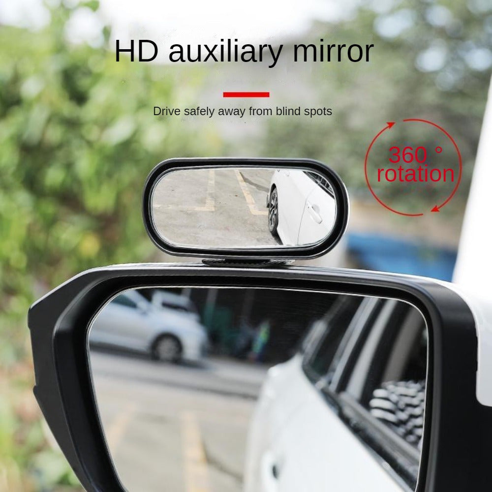 Wide-Angle Rearview Mirror for All Vehicles 360° Rotatable Blind Spot Oval Flat Lens