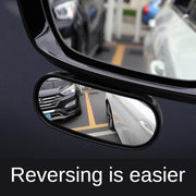 Wide-Angle Rearview Mirror for All Vehicles 360° Rotatable Blind Spot Oval Flat Lens