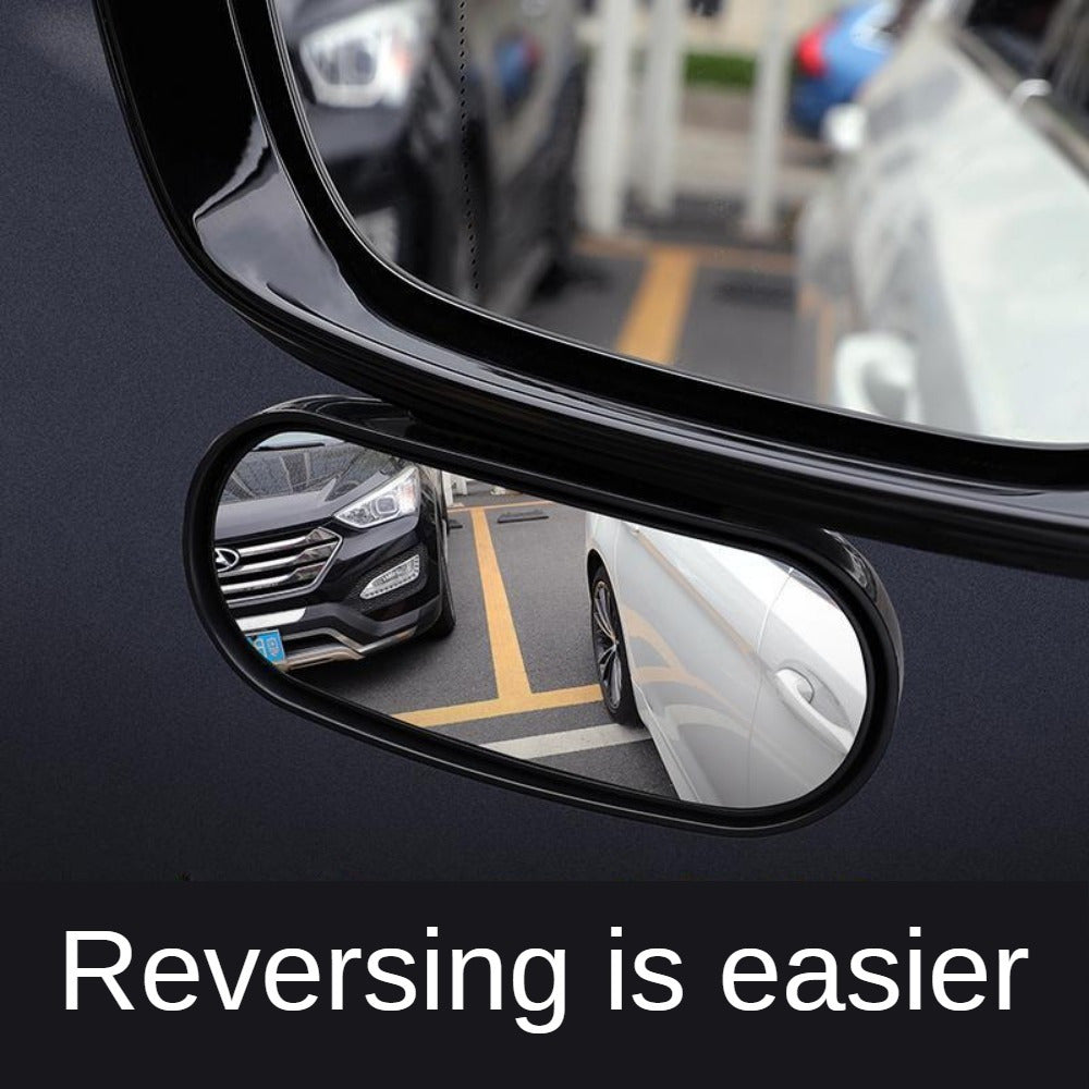 Wide-Angle Rearview Mirror for All Vehicles 360° Rotatable Blind Spot Oval Flat Lens