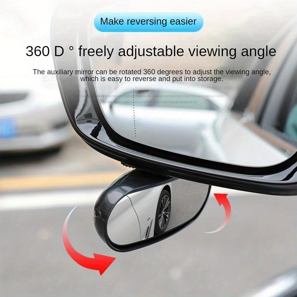 Espejo retrovisor de ángulo amplio para todos los vehículos, rotación de 360°, espejo ovalado plano para punto ciego
