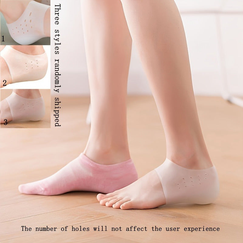 Cojines de media suela de silicona para zapatos, protectores de talón, invisibles, aumento de altura, antideslizantes, almohadillas para pies, transparentes y tono piel, paquete