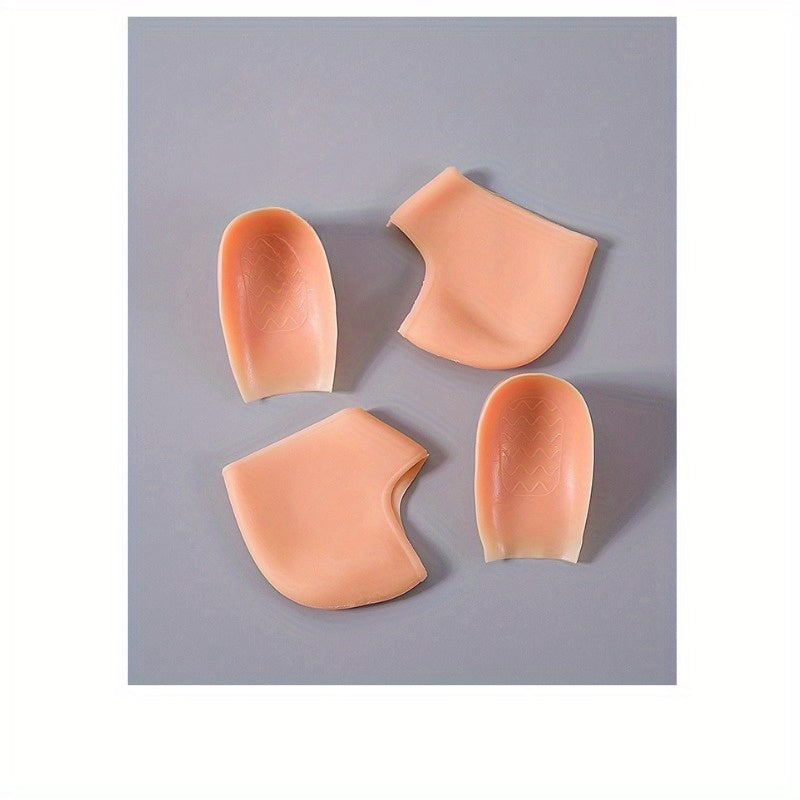 Cojines de media suela de silicona para zapatos, protectores de talón, invisibles, aumento de altura, antideslizantes, almohadillas para pies, transparentes y tono piel, paquete