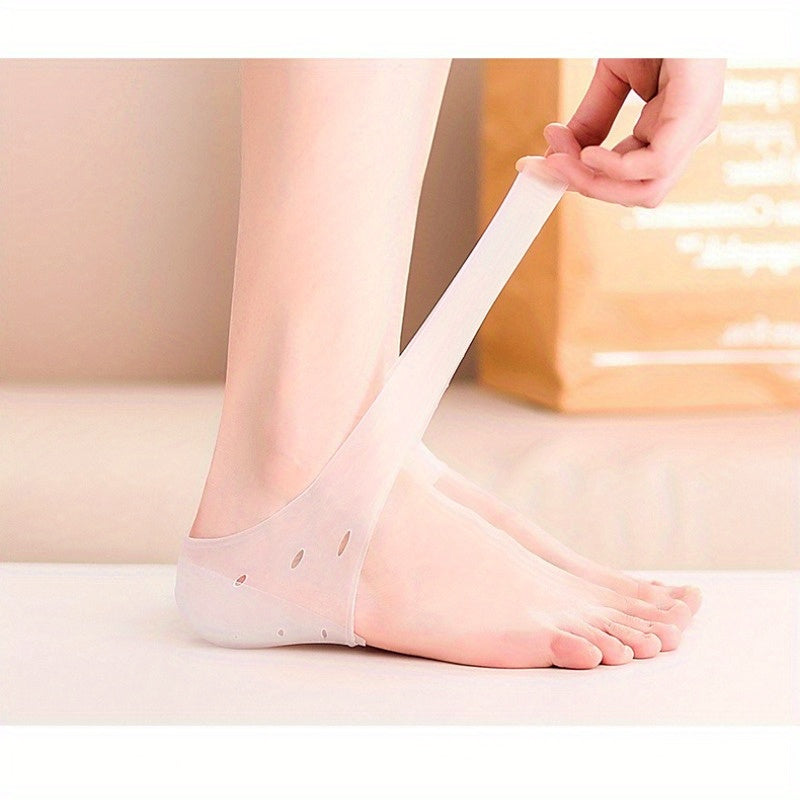 Cojines de media suela de silicona para zapatos, protectores de talón, invisibles, aumento de altura, antideslizantes, almohadillas para pies, transparentes y tono piel, paquete