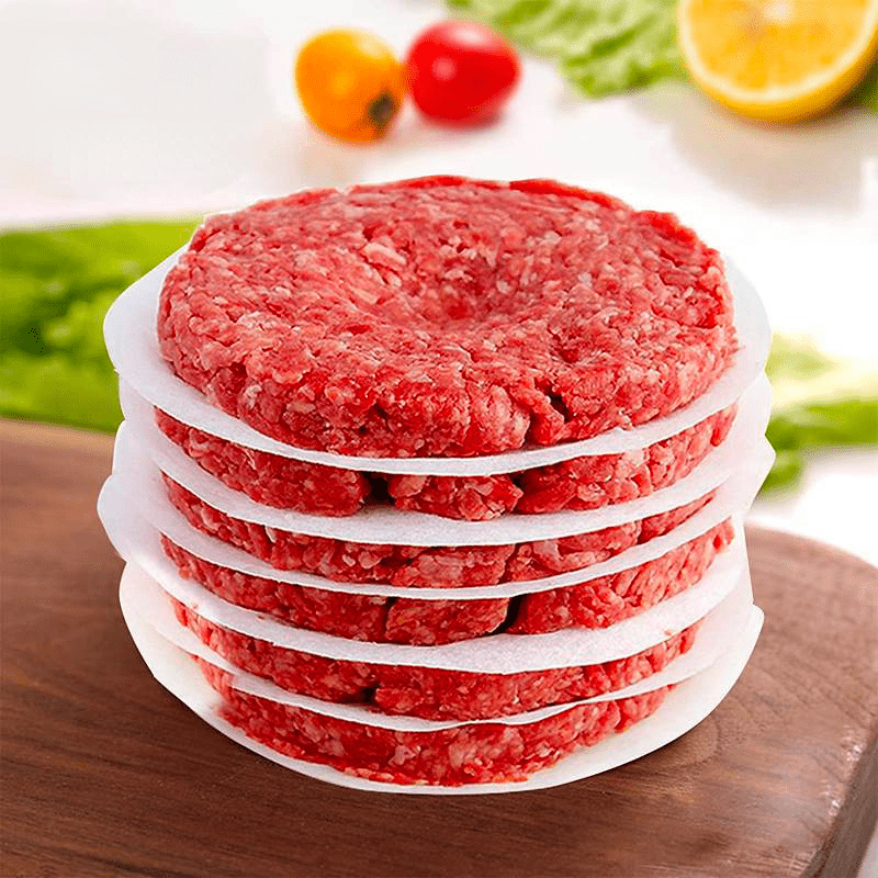 100 Pieces Non-Stick Hamburger Patty Paper for Burgers and Freezing