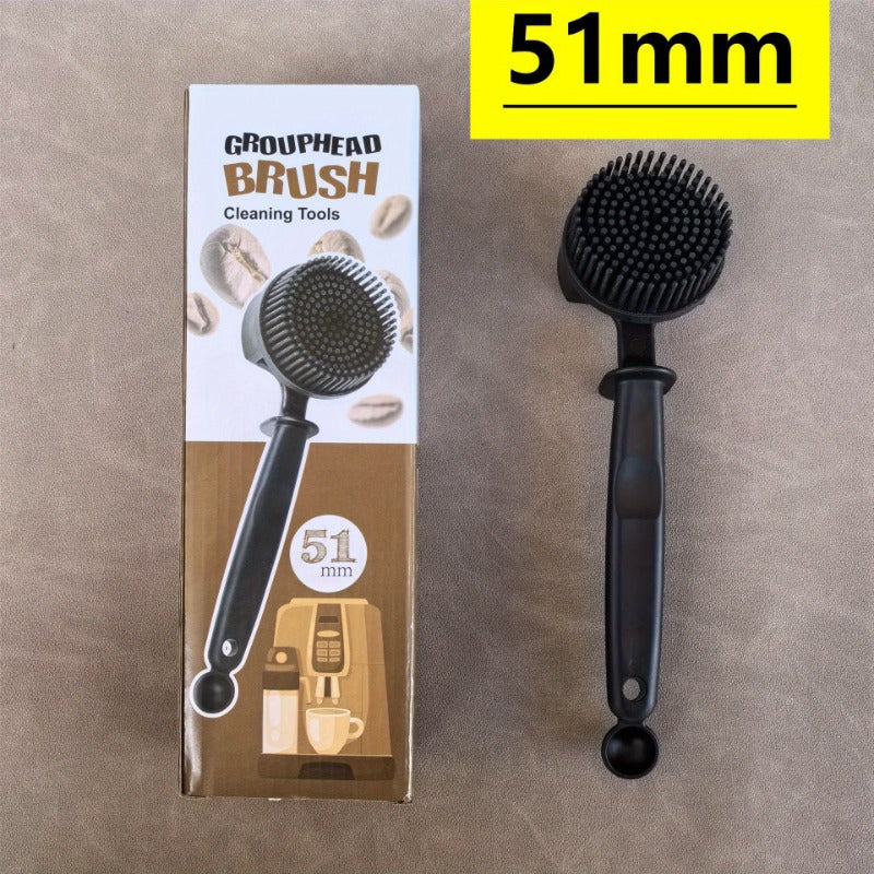 Circular Punch Head Silicone Coffee Machine Cleaning Brush Longer Handle Kitchen Utensil