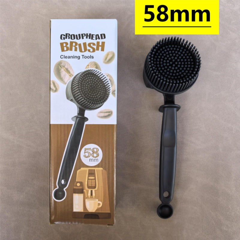 Circular Punch Head Silicone Coffee Machine Cleaning Brush Longer Handle Kitchen Utensil