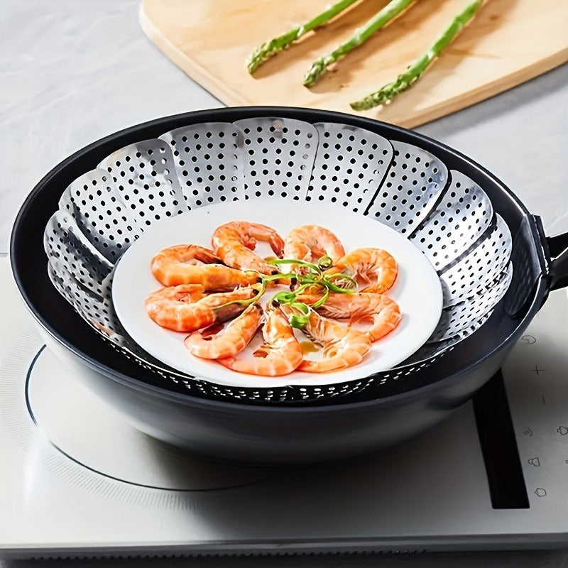 Stainless Steel Collapsible Steamer Basket Multipurpose Folding Cooking Rack