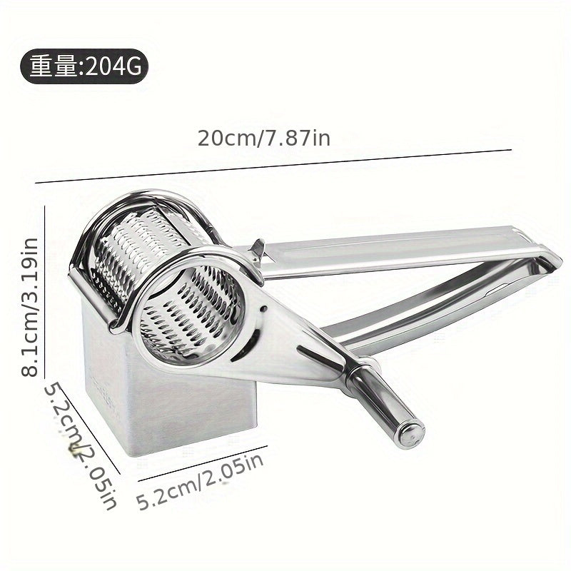 Rallador de queso giratorio de acero inoxidable manual para uso en cocina