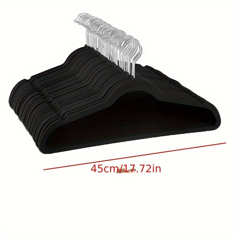 Juego de 10 perchas de terciopelo antideslizantes con clips para pantalones, organizador de armario que ahorra espacio