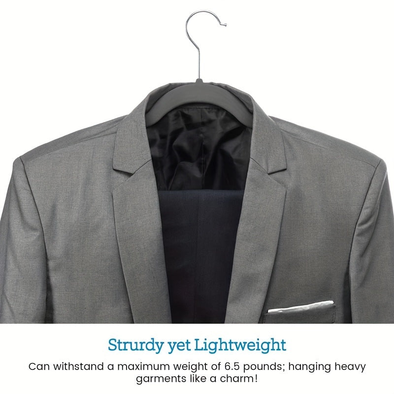 Juego de 10 perchas de terciopelo antideslizantes con clips para pantalones, organizador de armario que ahorra espacio