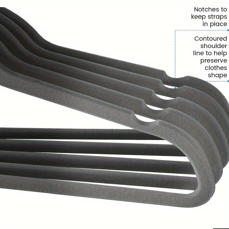 Juego de 10 perchas de terciopelo antideslizantes con clips para pantalones, organizador de armario que ahorra espacio