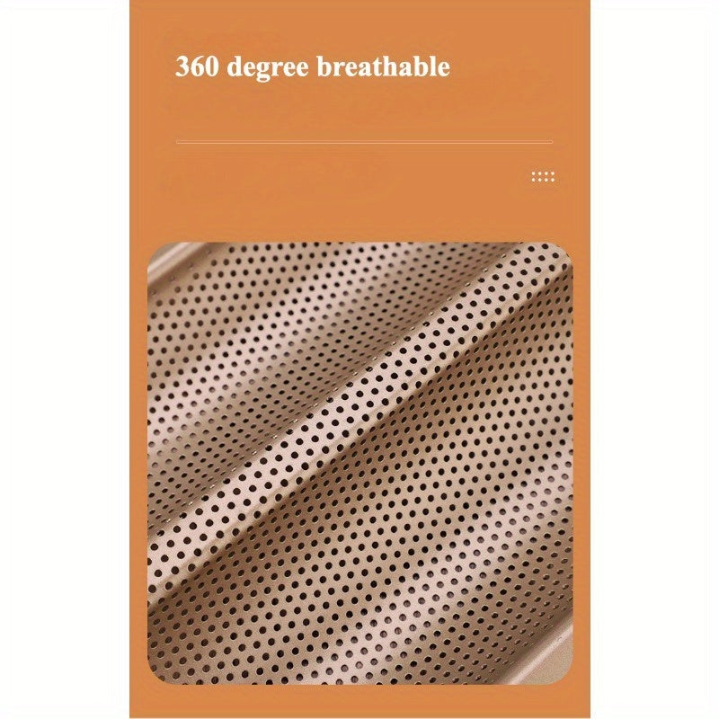 Набор из 4 антипригарных перфорированных противней для багета с закругленными углами