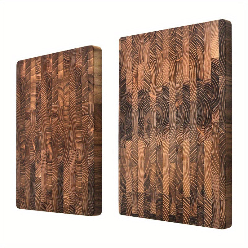Teak Wood Cutting Board with Grid Pattern for Kitchen Food Safety