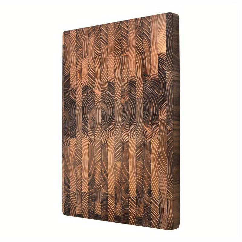 Teak Wood Cutting Board with Grid Pattern for Kitchen Food Safety