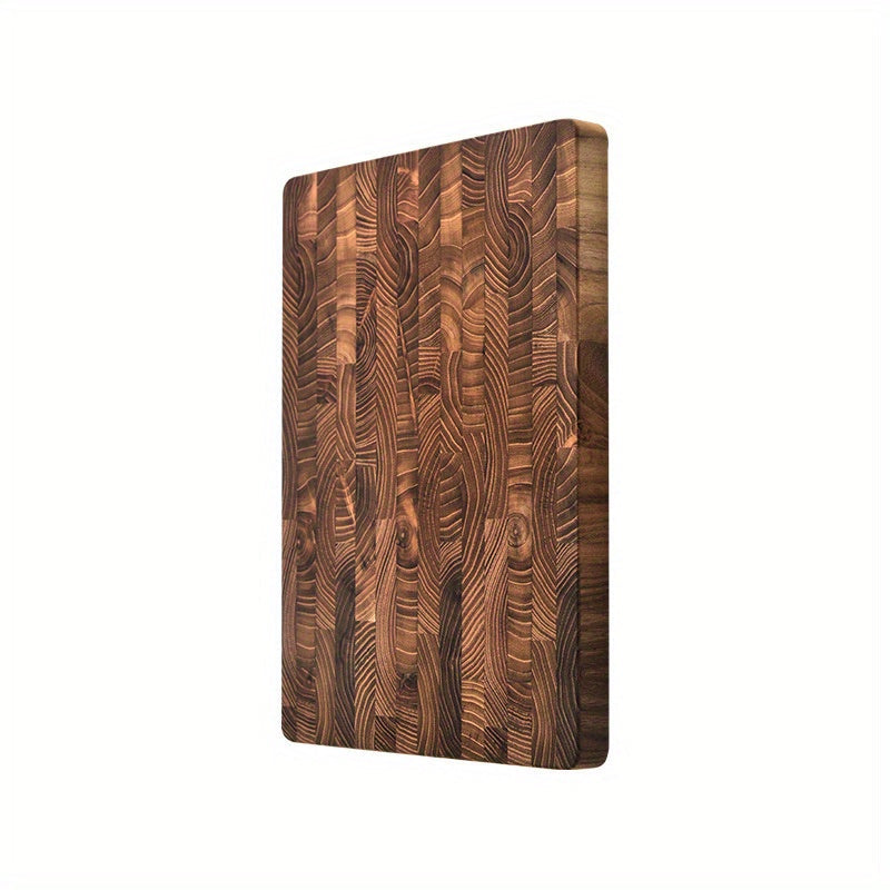 Teak Wood Cutting Board with Grid Pattern for Kitchen Food Safety