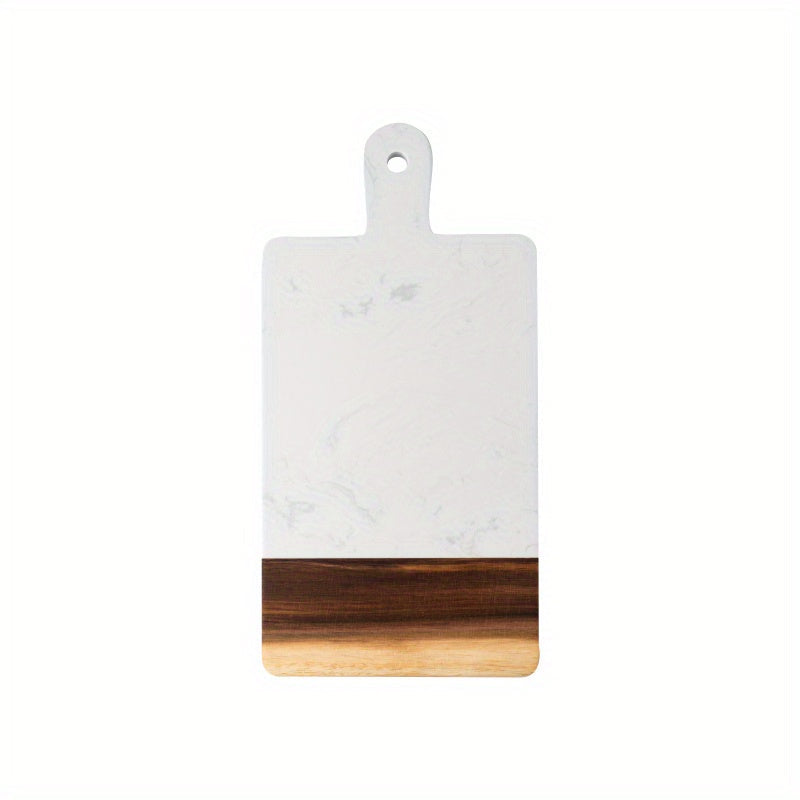 Acacia Wood and Marble Cutting Board for Kitchen Food Prep and Serving
