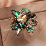 Rhinestone Flower Brooch Pin Irregular Floral Design for Women and Girls