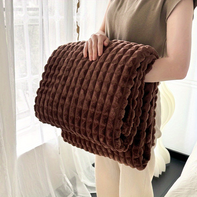 Flannel Sofa Blanket Cozy Warm Throw in Multiple Colors