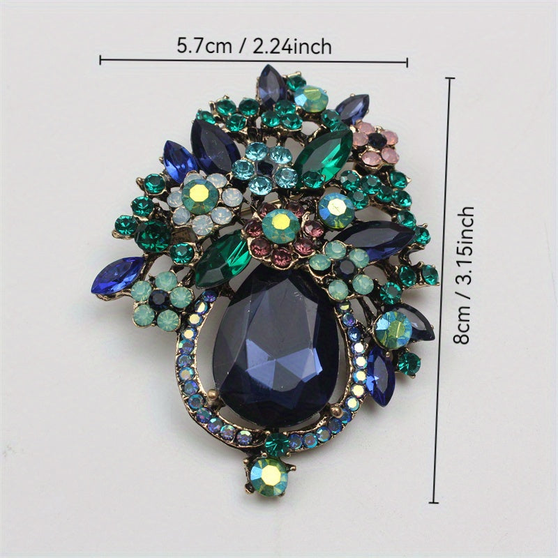 Elegant Rhinestone Flower Brooch for Dresses Bags and Hats Stylish Jewelry for Special Occasions