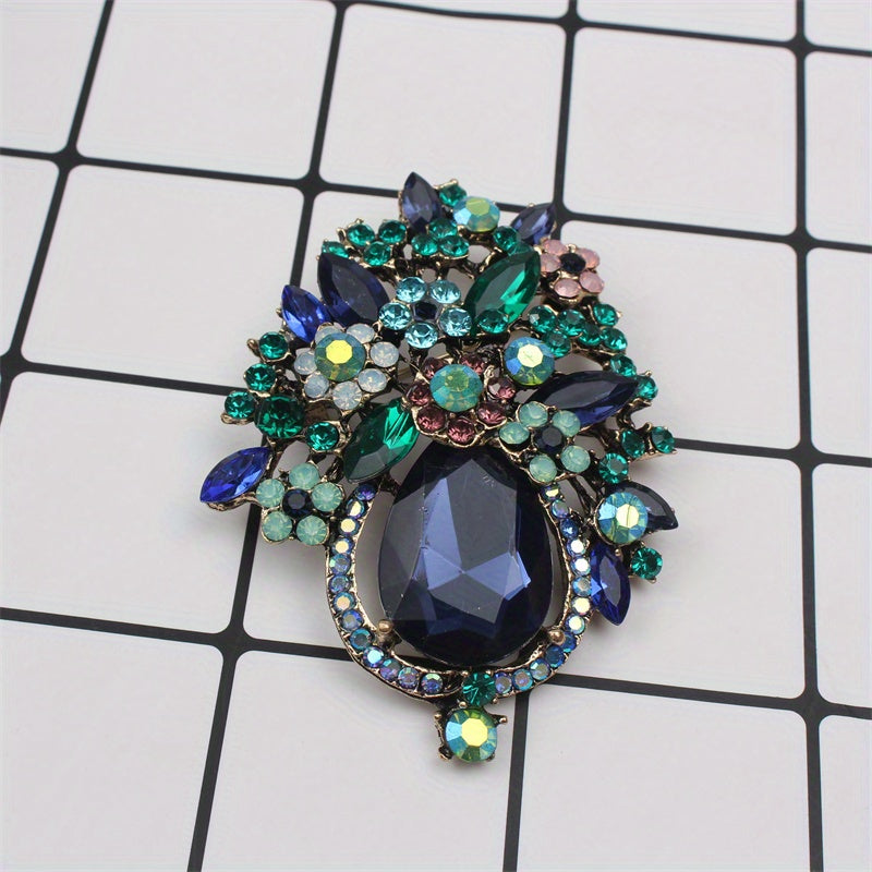 Elegant Rhinestone Flower Brooch for Dresses Bags and Hats Stylish Jewelry for Special Occasions