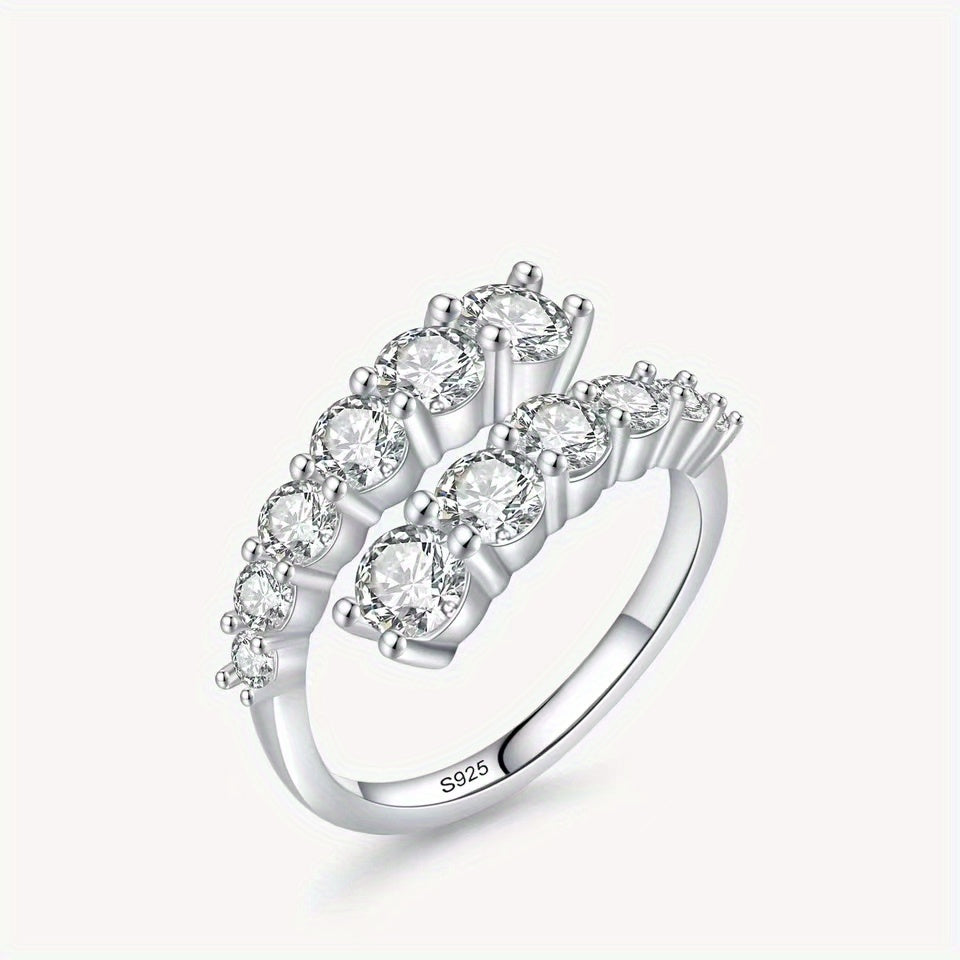 Кольцо с открытой Morganite из стерлингового серебра 3,36 карата — элегантное украшение для женщин