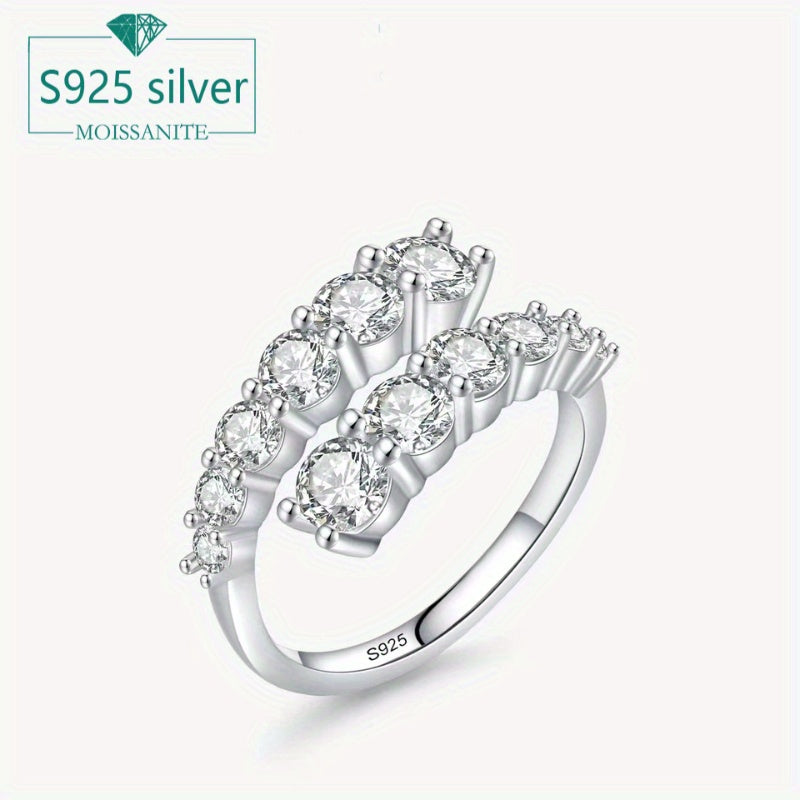 Кольцо с открытой Morganite из стерлингового серебра 3,36 карата — элегантное украшение для женщин