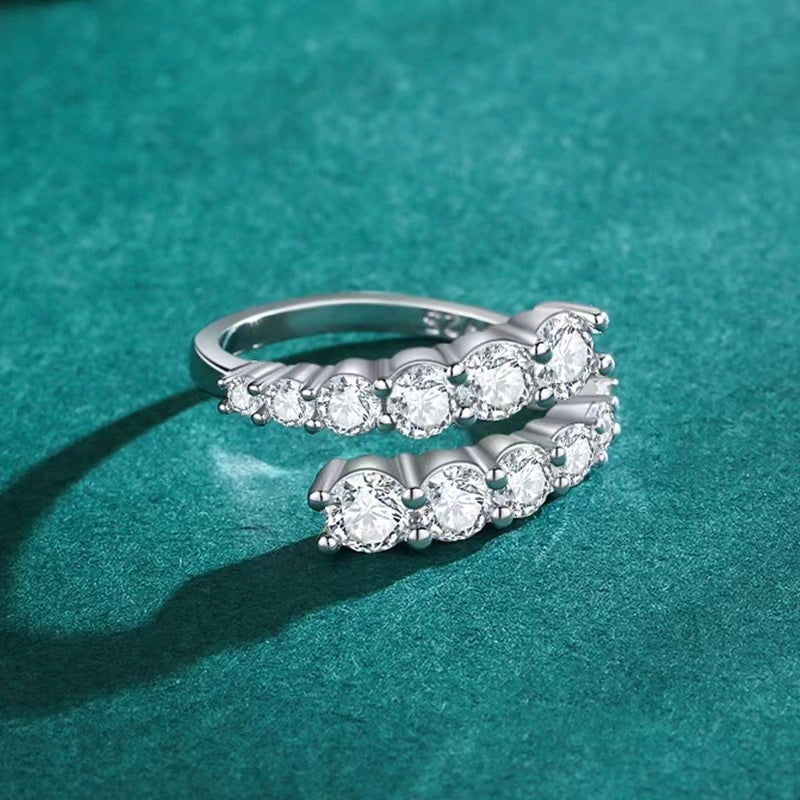 Кольцо с открытой Morganite из стерлингового серебра 3,36 карата — элегантное украшение для женщин