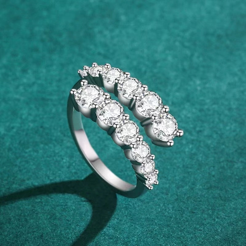 Кольцо с открытой Morganite из стерлингового серебра 3,36 карата — элегантное украшение для женщин