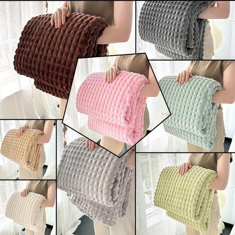Flannel Sofa Blanket Cozy Warm Throw in Multiple Colors