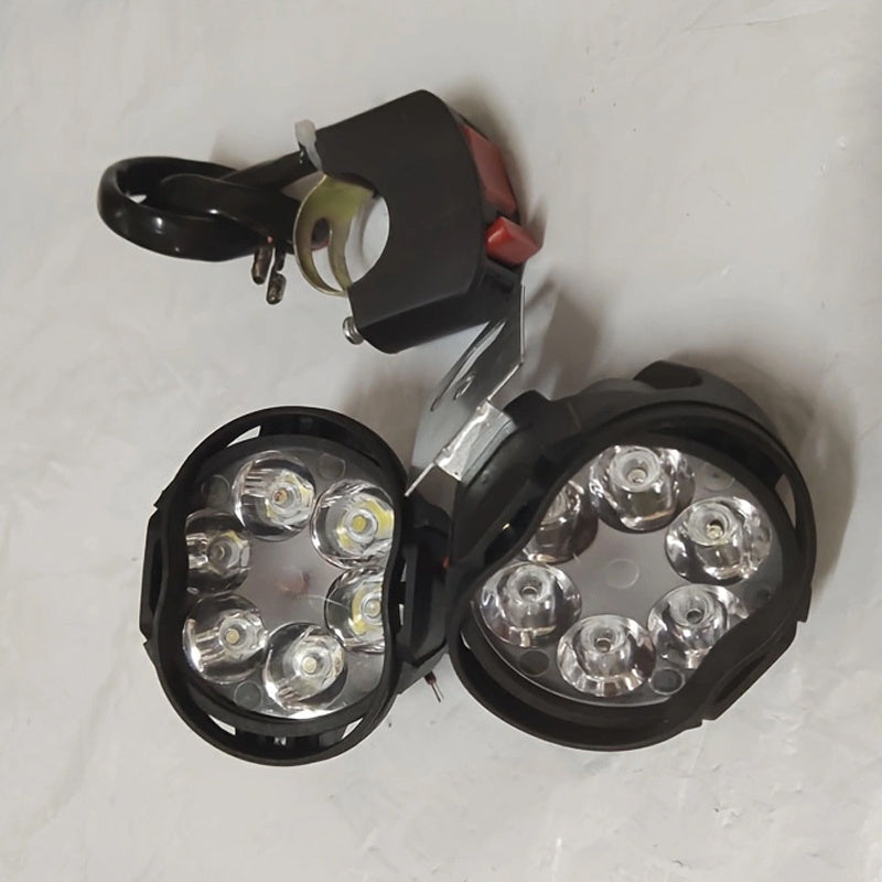 Motorcycle 6-LED Spotlights Pair Hardwired Work Lights for Vehicles