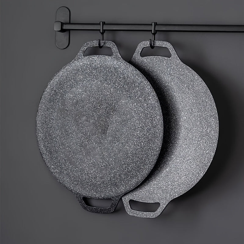 Cast Iron Grill Pan with Non-Stick Coating for Camping and Outdoor Cooking