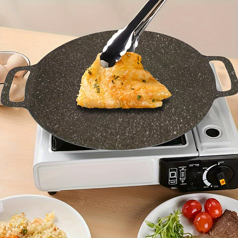 Cast Iron Grill Pan with Non-Stick Coating for Camping and Outdoor Cooking