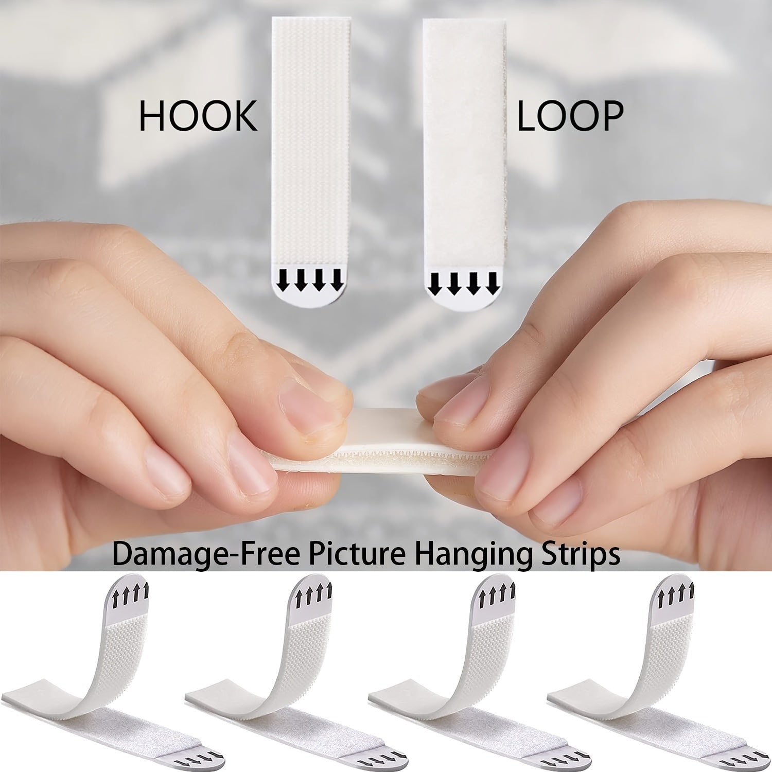 Heavy Duty Waterproof Picture Frame Hanging Strips 24 Pack Damage-Free Easy Install